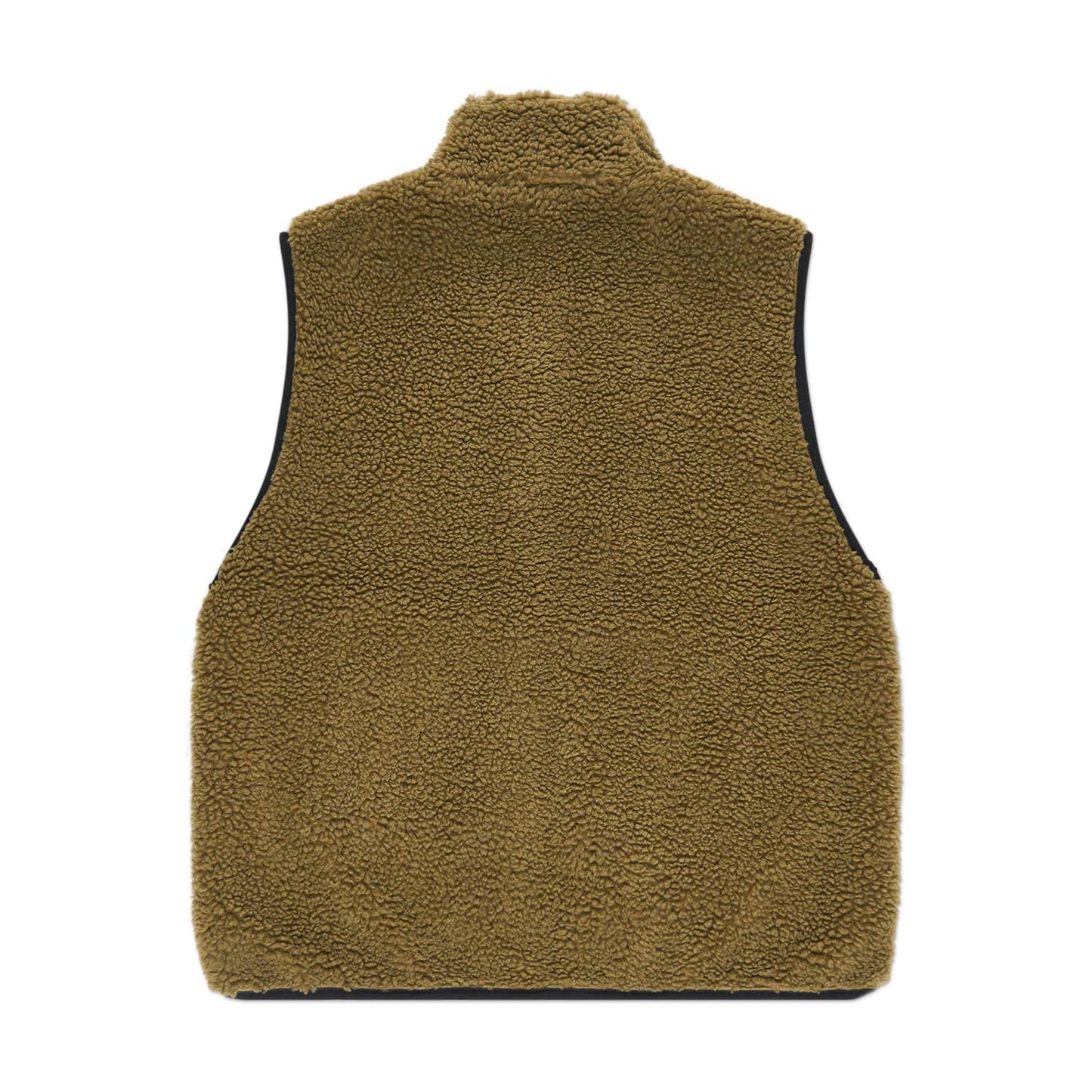 stüssy sherpa reversible vest (olive) - a.plus