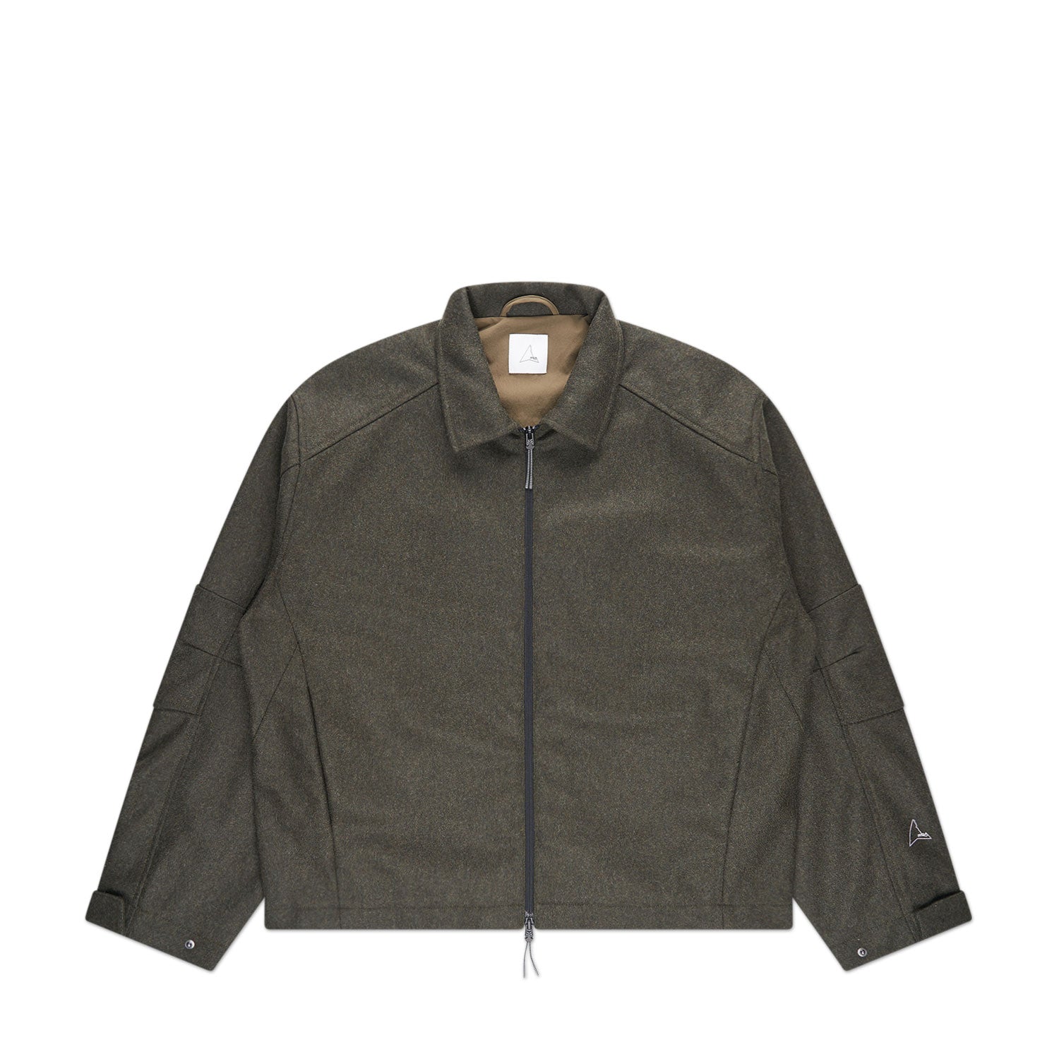 roa zip up shirt jacket (olive) - a.plus