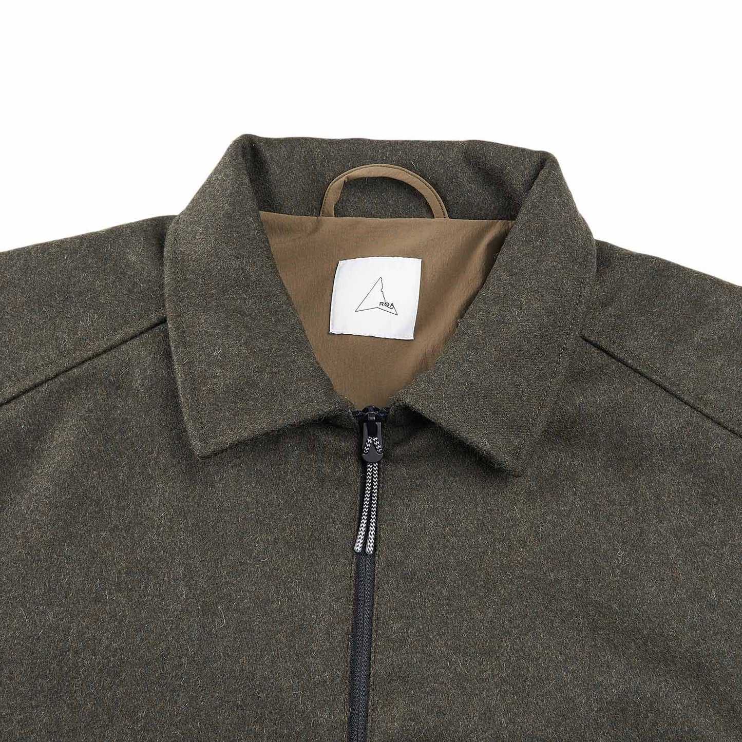 roa zip up shirt jacket (olive) - a.plus