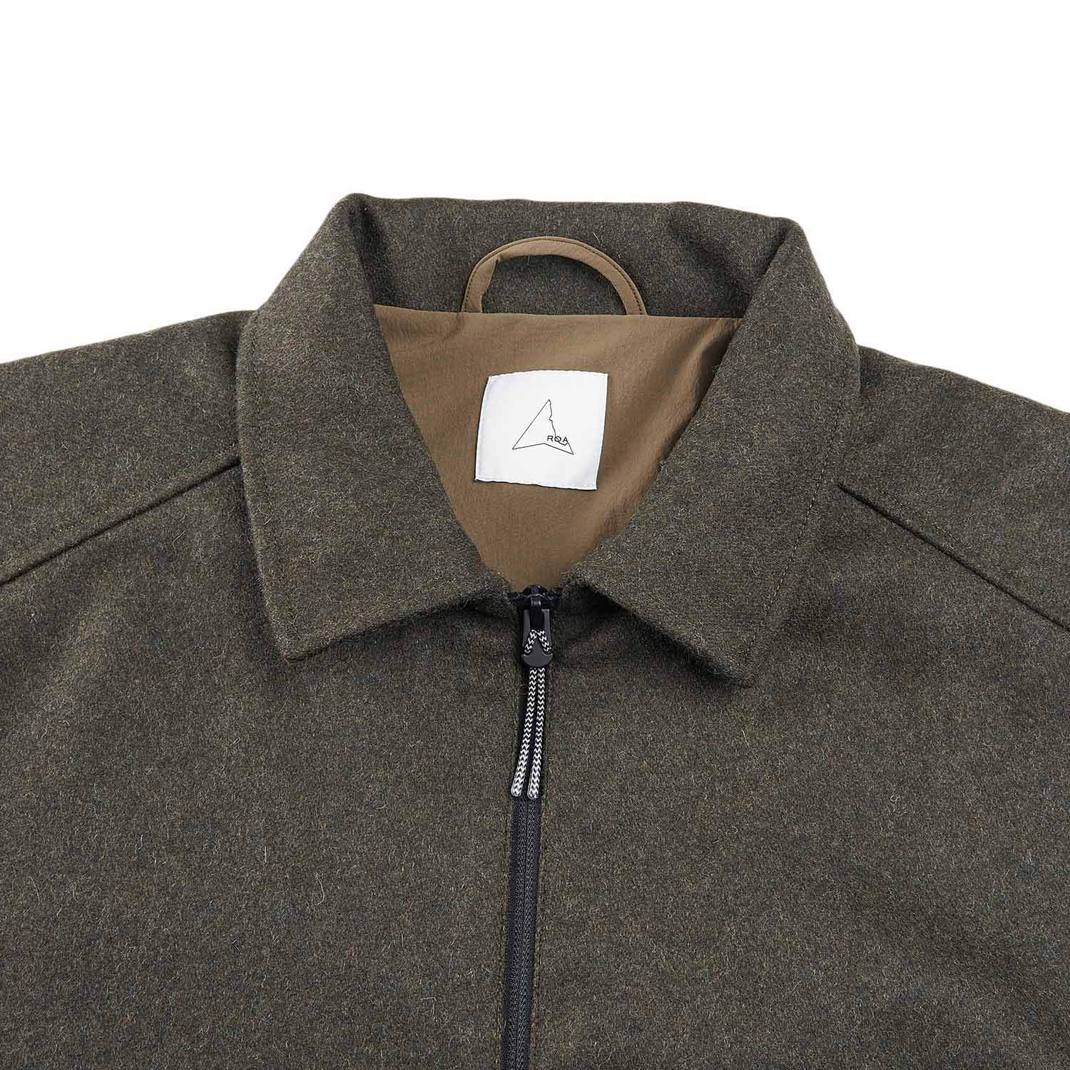 roa zip up shirt jacket (olive) - a.plus