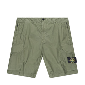 stone island old effect cargo bermuda shorts (olive) - a.plus