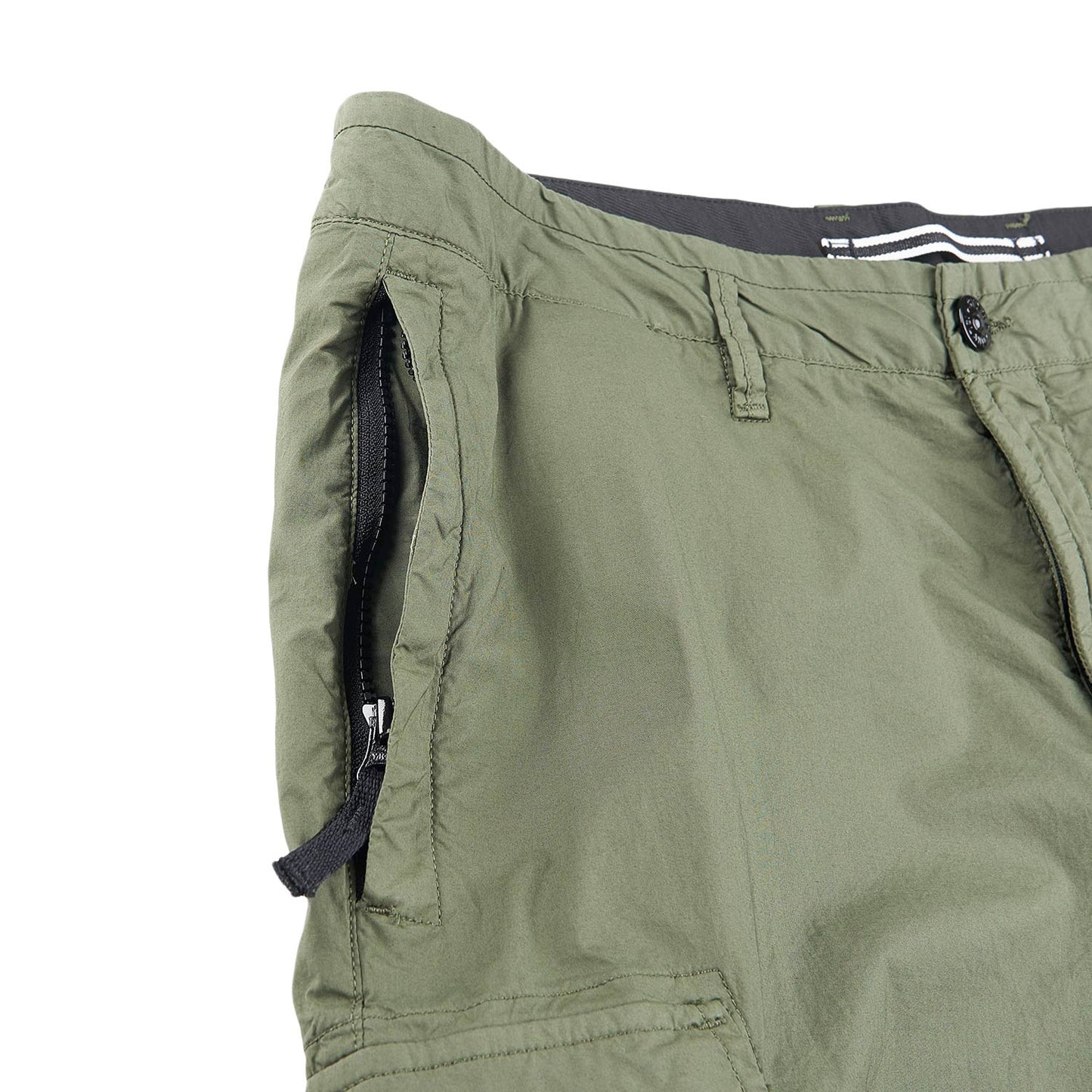 stone island old effect cargo bermuda shorts (olive) - a.plus