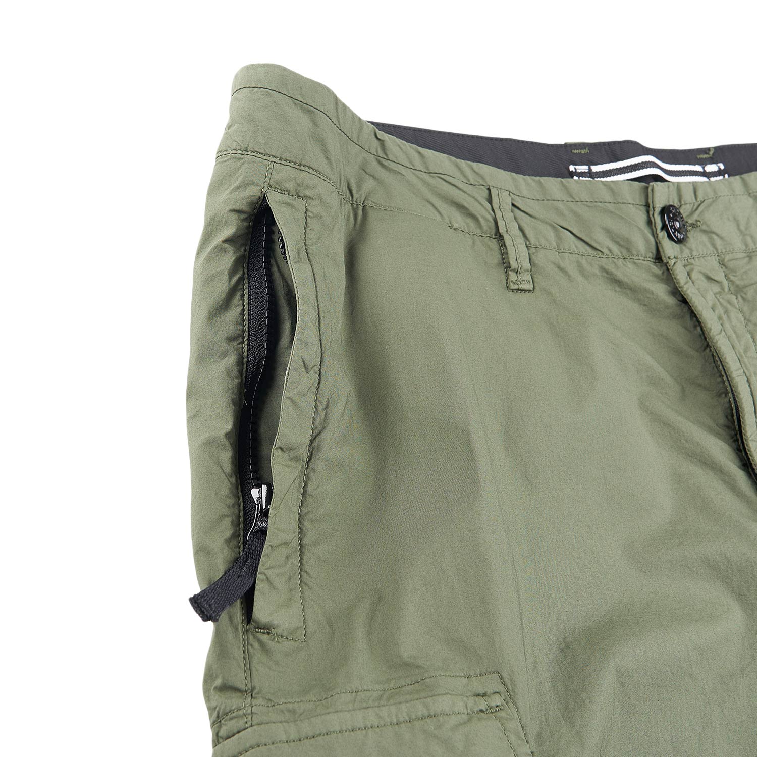 stone island old effect cargo bermuda shorts (olive) - a.plus