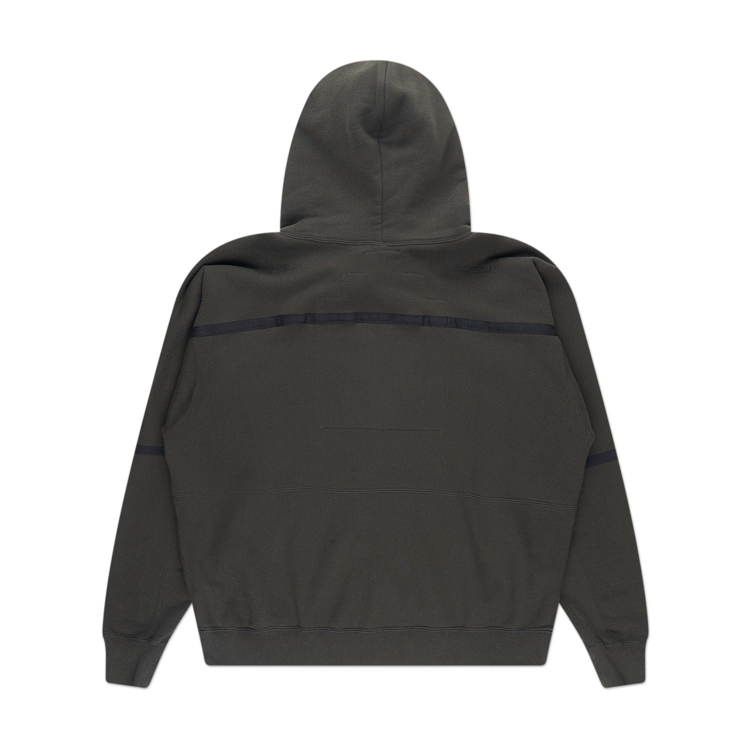 cav empt taped cut zip heavy hoody (black) - a.plus