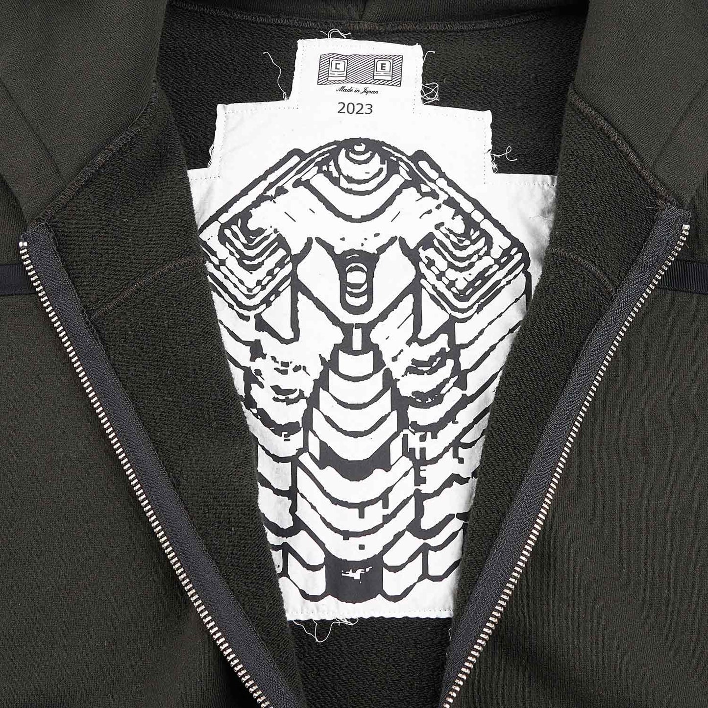 cav empt taped cut zip heavy hoody (black) - a.plus