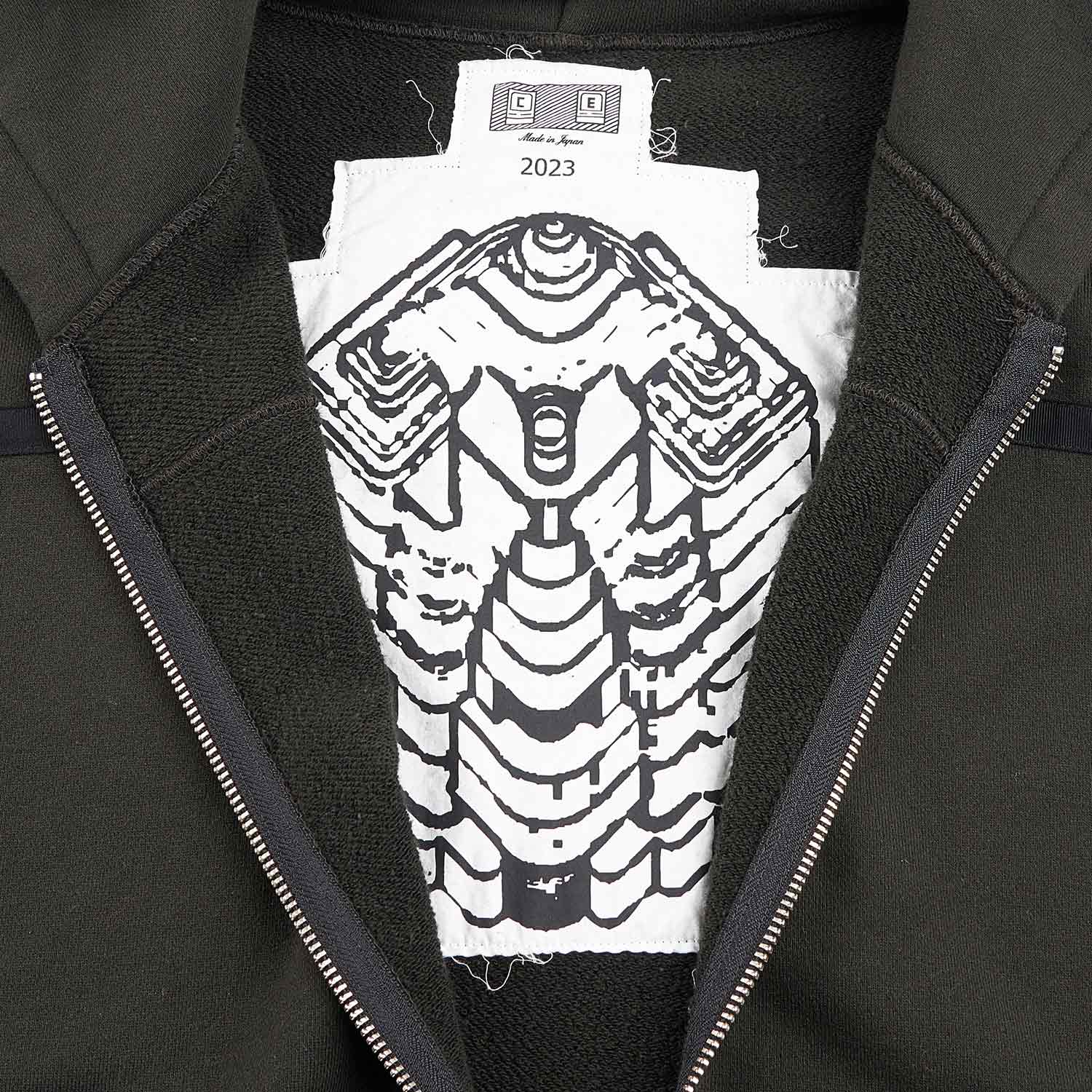 cav empt taped cut zip heavy hoody (black) - a.plus