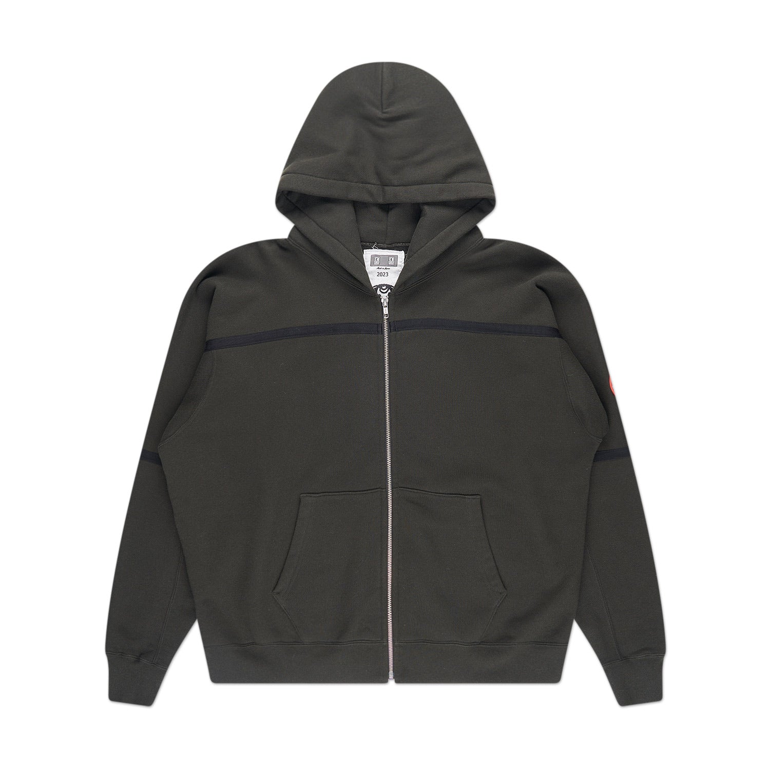 cav empt taped cut zip heavy hoody (black) - a.plus