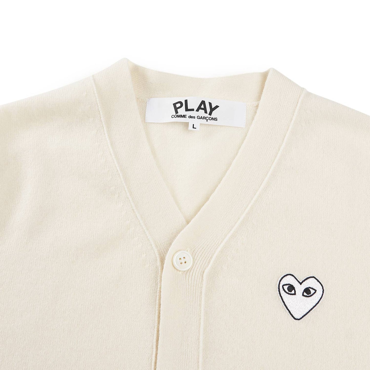 comme des garçons play knit cardigan (creme) - a.plus