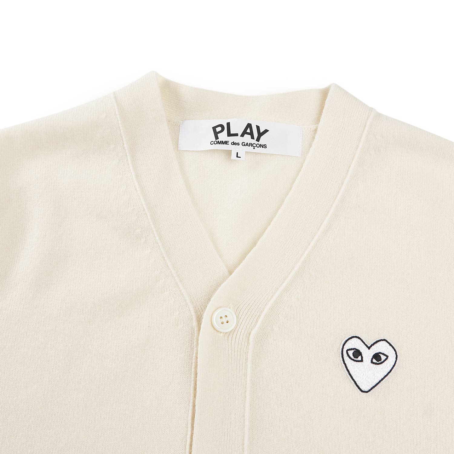 comme des garçons play knit cardigan (creme) - a.plus