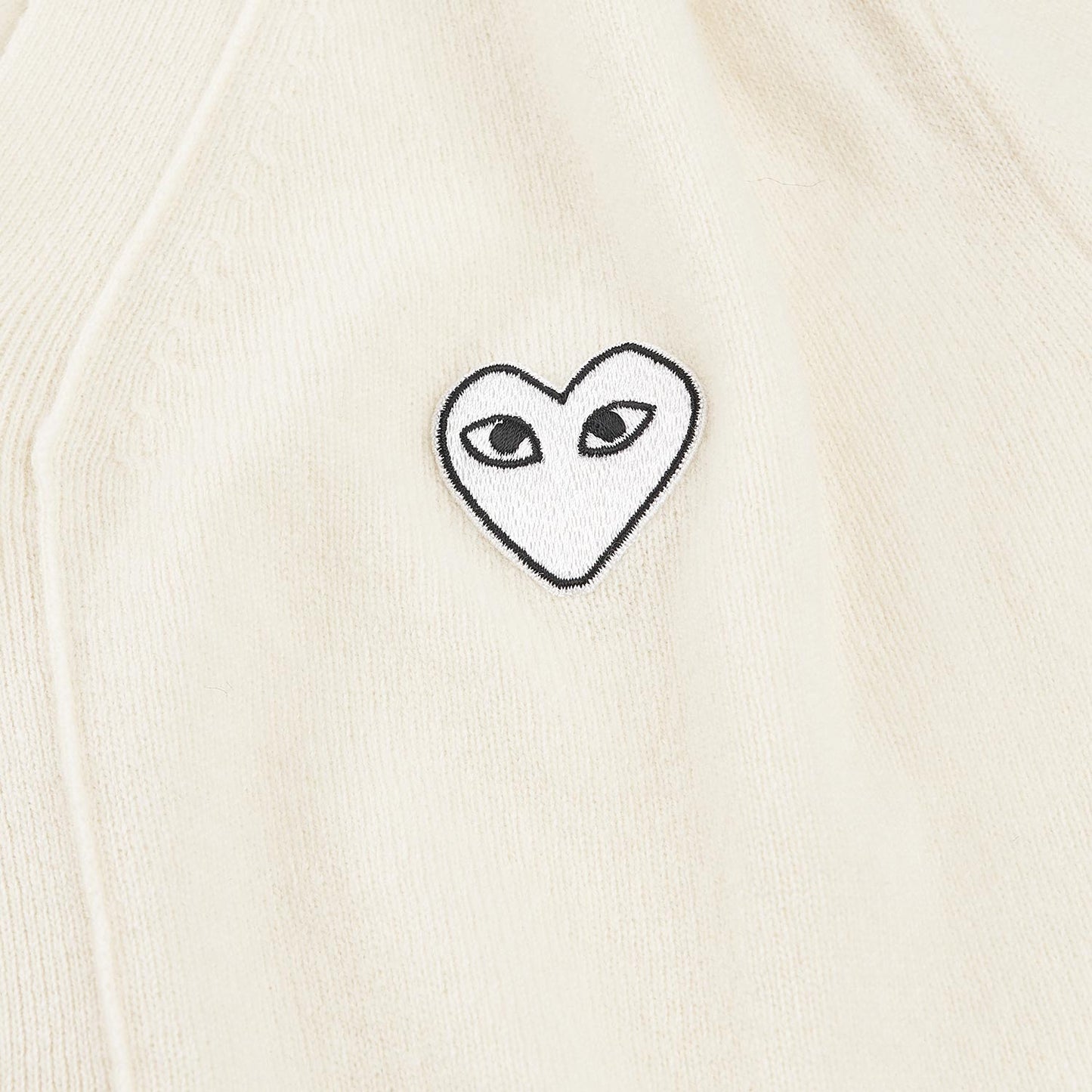 comme des garçons play knit cardigan (creme) - a.plus