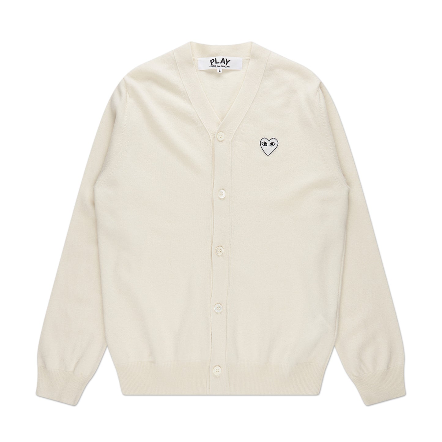 comme des garçons play knit cardigan (creme) - a.plus