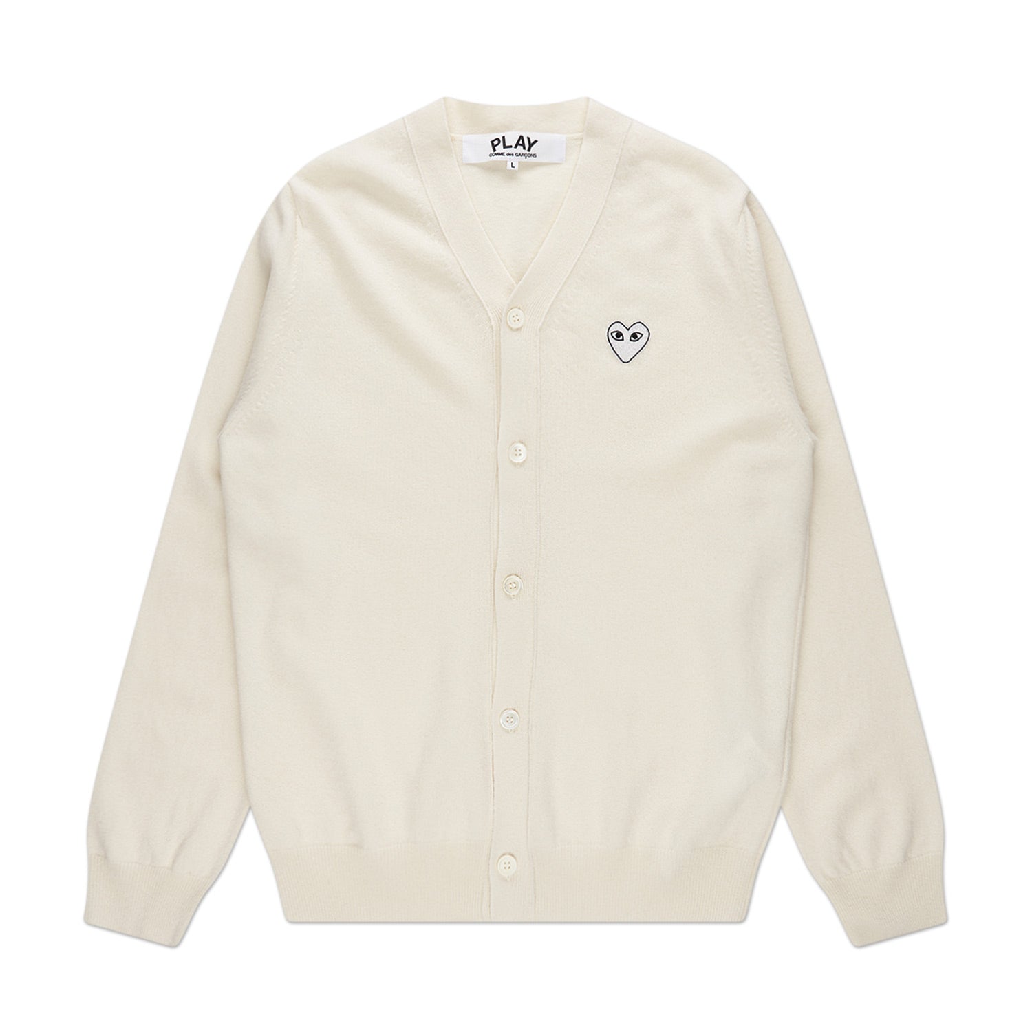 comme des garçons play knit cardigan (creme) - a.plus