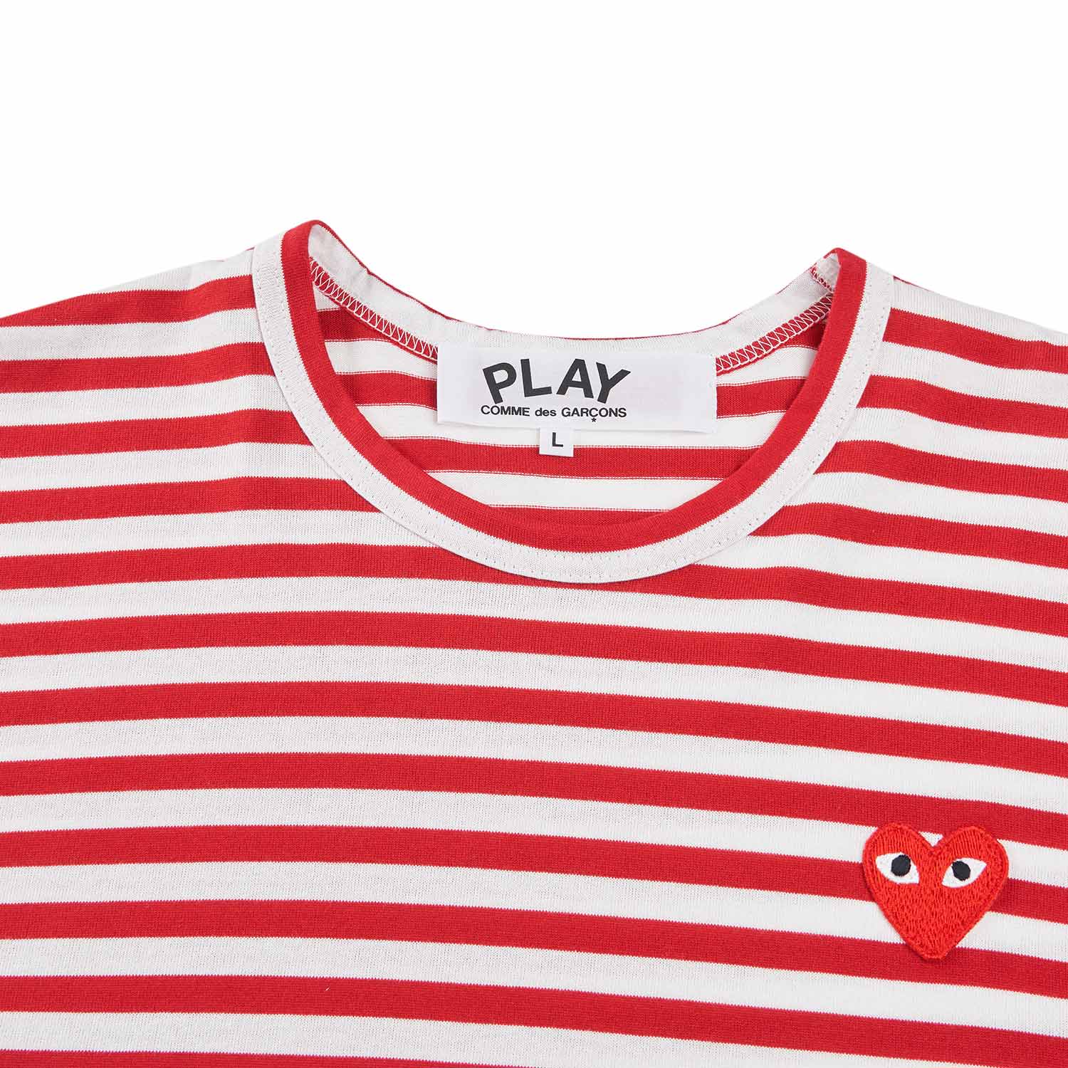 comme des garçons play long sleeve knit (red/ white) - a.plus