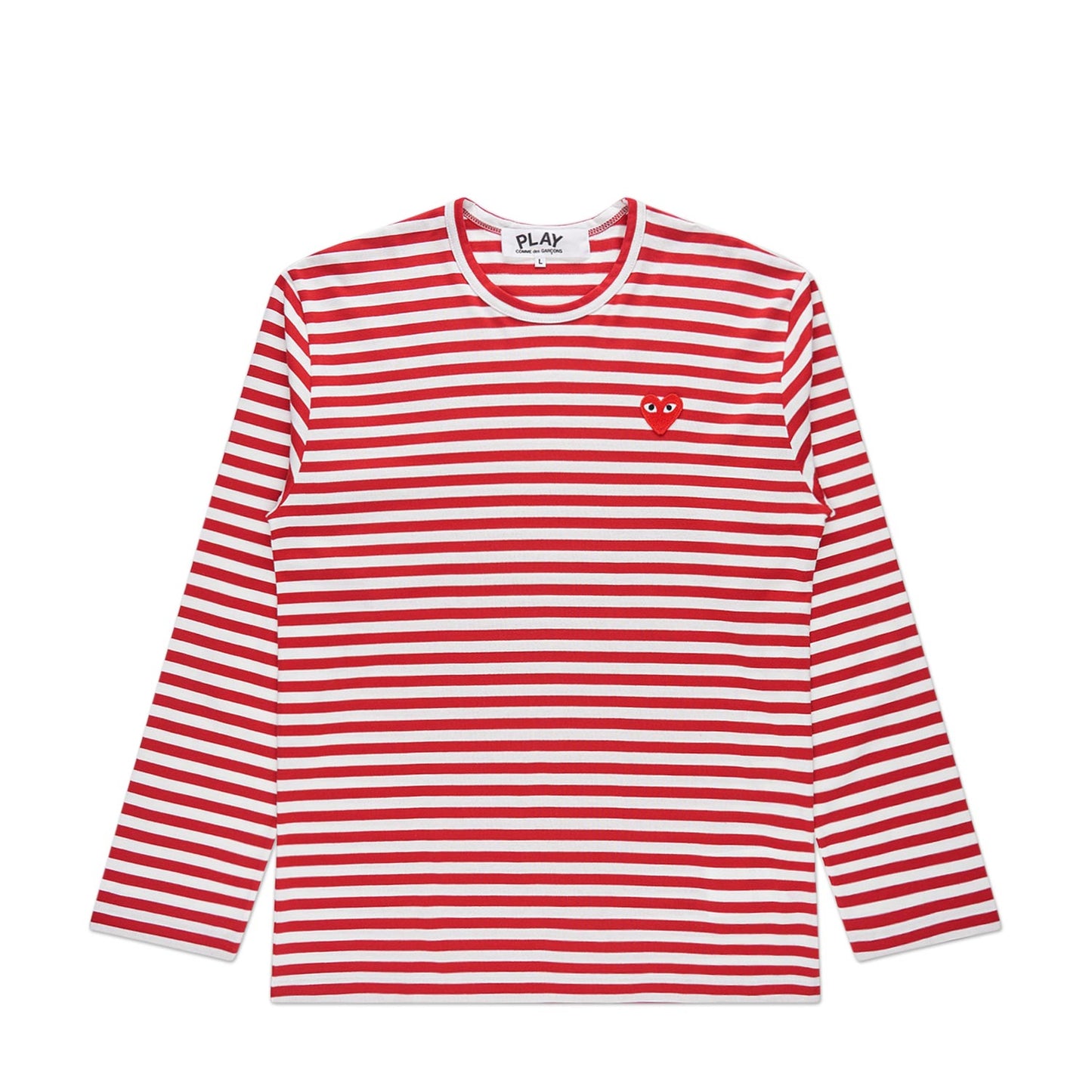 comme des garçons play long sleeve knit (red/ white) - a.plus