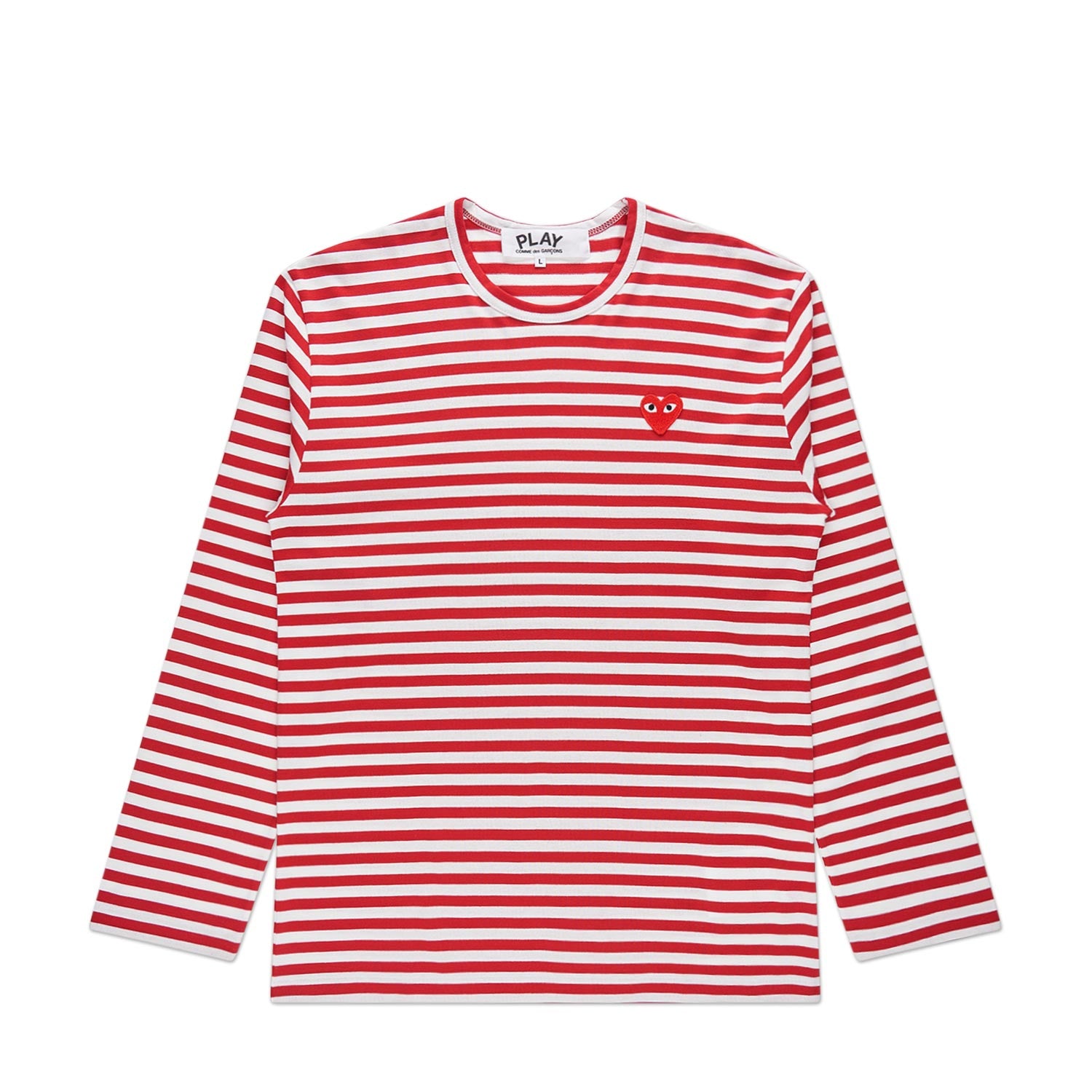 comme des garçons play long sleeve knit (red/ white) - a.plus