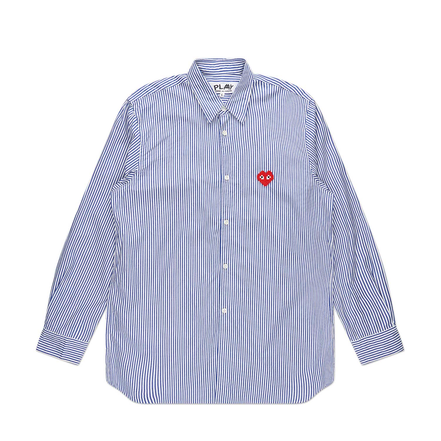 comme des garçons play shirt woven (blue / white) - a.plus
