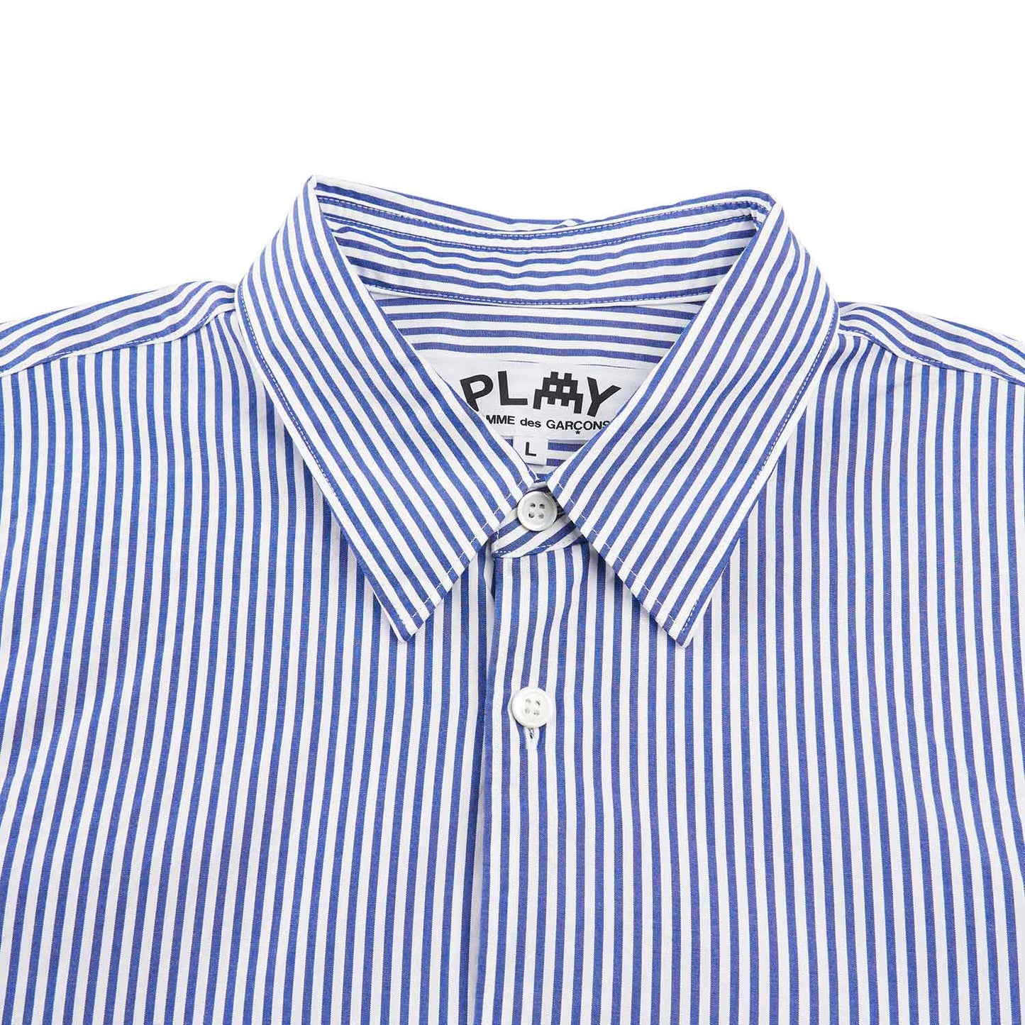 comme des garçons play shirt woven (blue / white) - a.plus