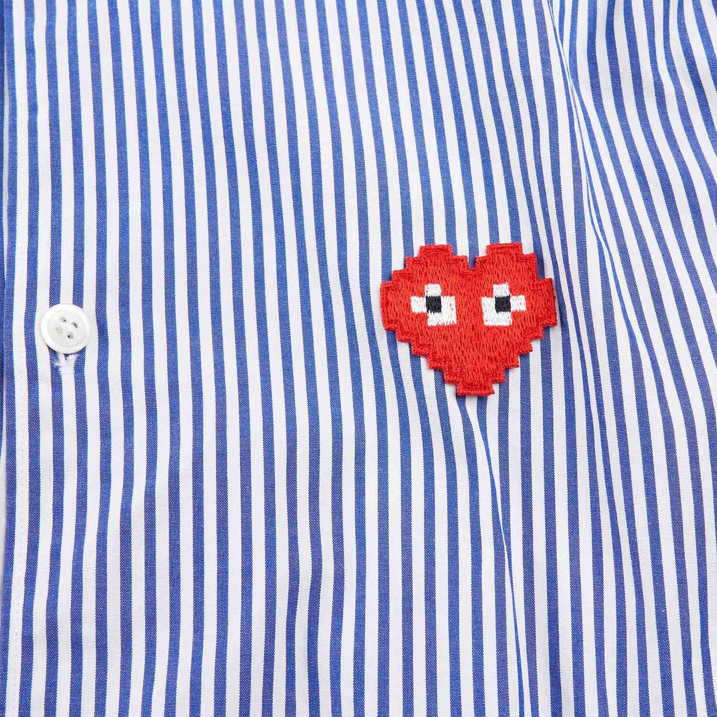 comme des garçons play shirt woven (blue / white) - a.plus