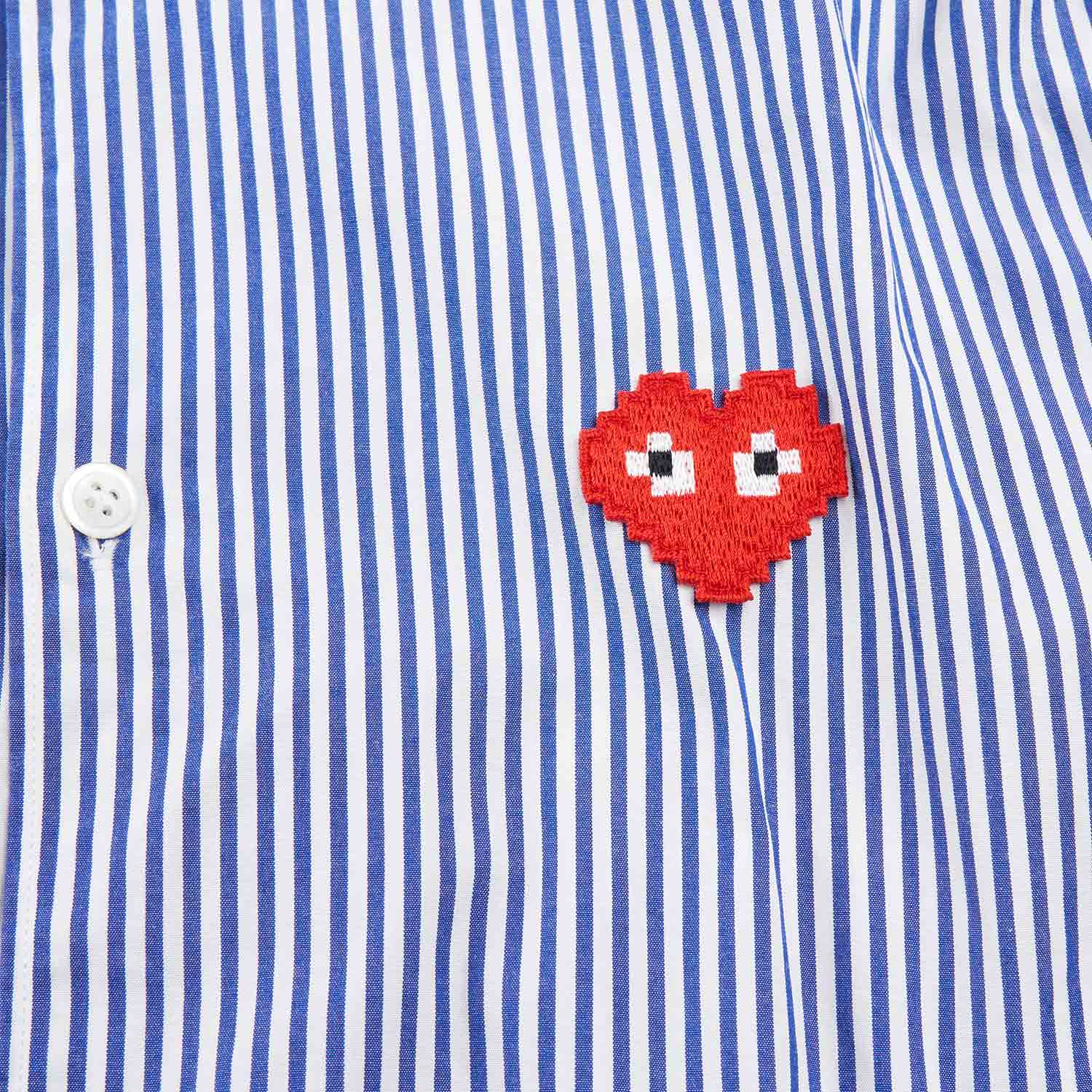 comme des garçons play shirt woven (blue / white) - a.plus