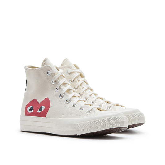 comme des garçons play x converse big heart chuck taylor all star 70 high (white) - a.plus