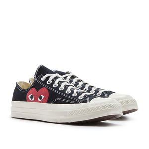 comme des garçons play x converse big heart chuck taylor all star 70 low (black) - a.plus