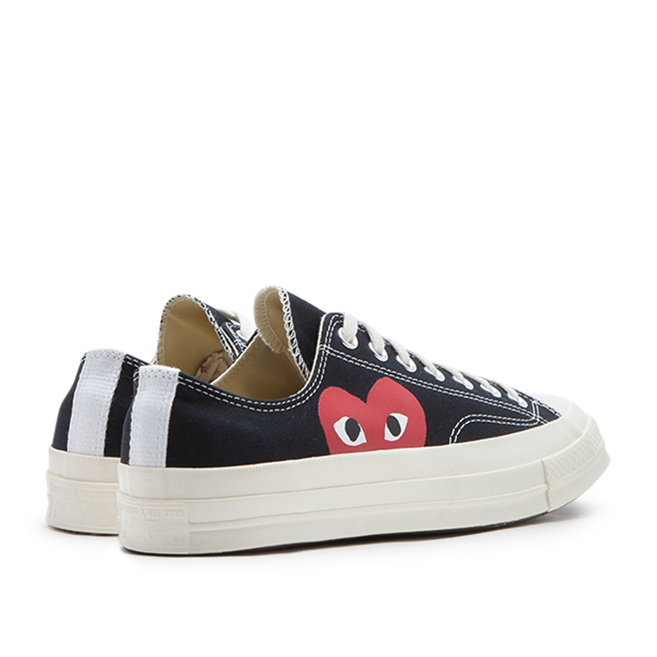comme des garçons play x converse big heart chuck taylor all star 70 low (black) - a.plus