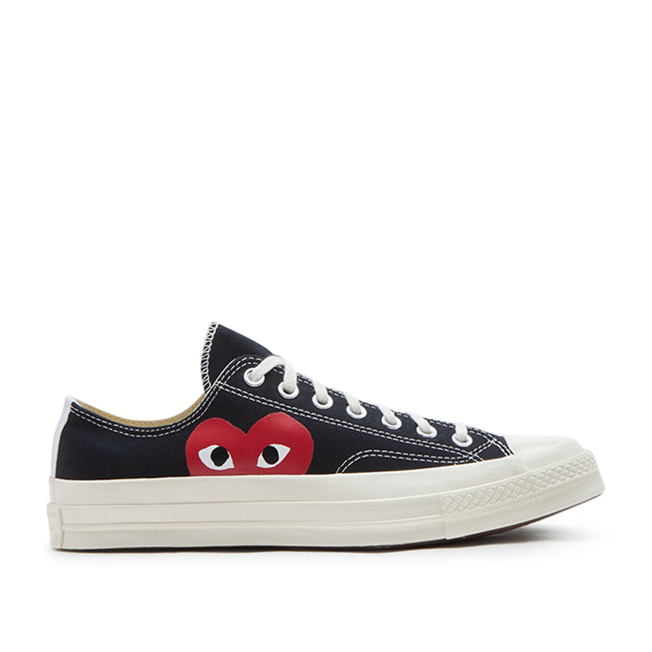 comme des garçons play x converse big heart chuck taylor all star 70 low (black) - a.plus