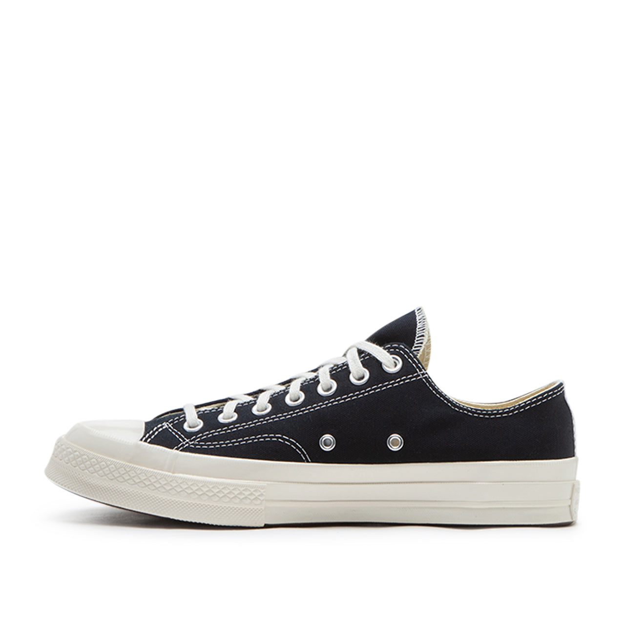 comme des garçons play x converse big heart chuck taylor all star 70 low (black) - a.plus