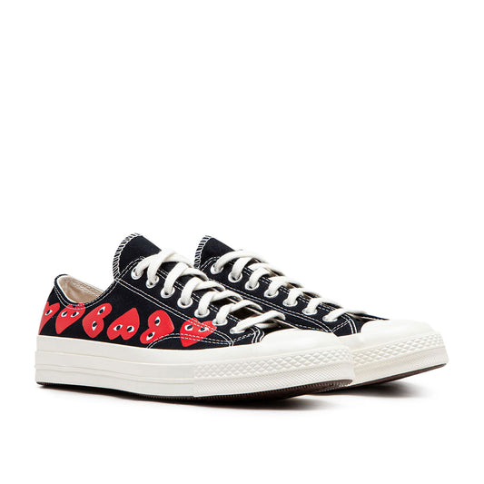 comme des garçons play x converse multi heart chuck taylor all star 70 low (black) - a.plus