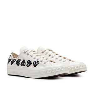 comme des garçons play x converse multi heart chuck taylor all star 70 low (white) - a.plus