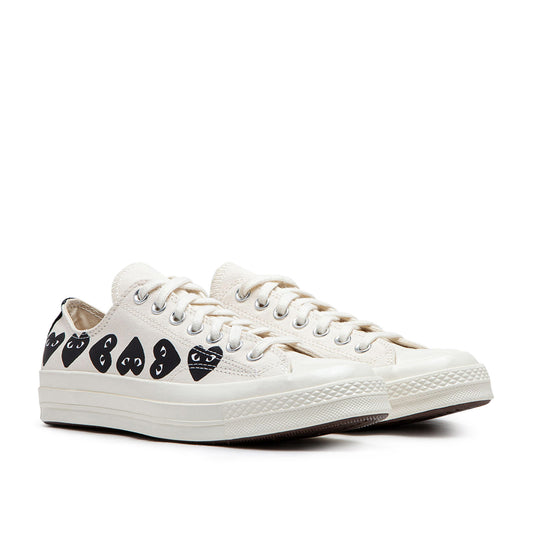 comme des garçons play x converse multi heart chuck taylor all star 70 low (white) - a.plus