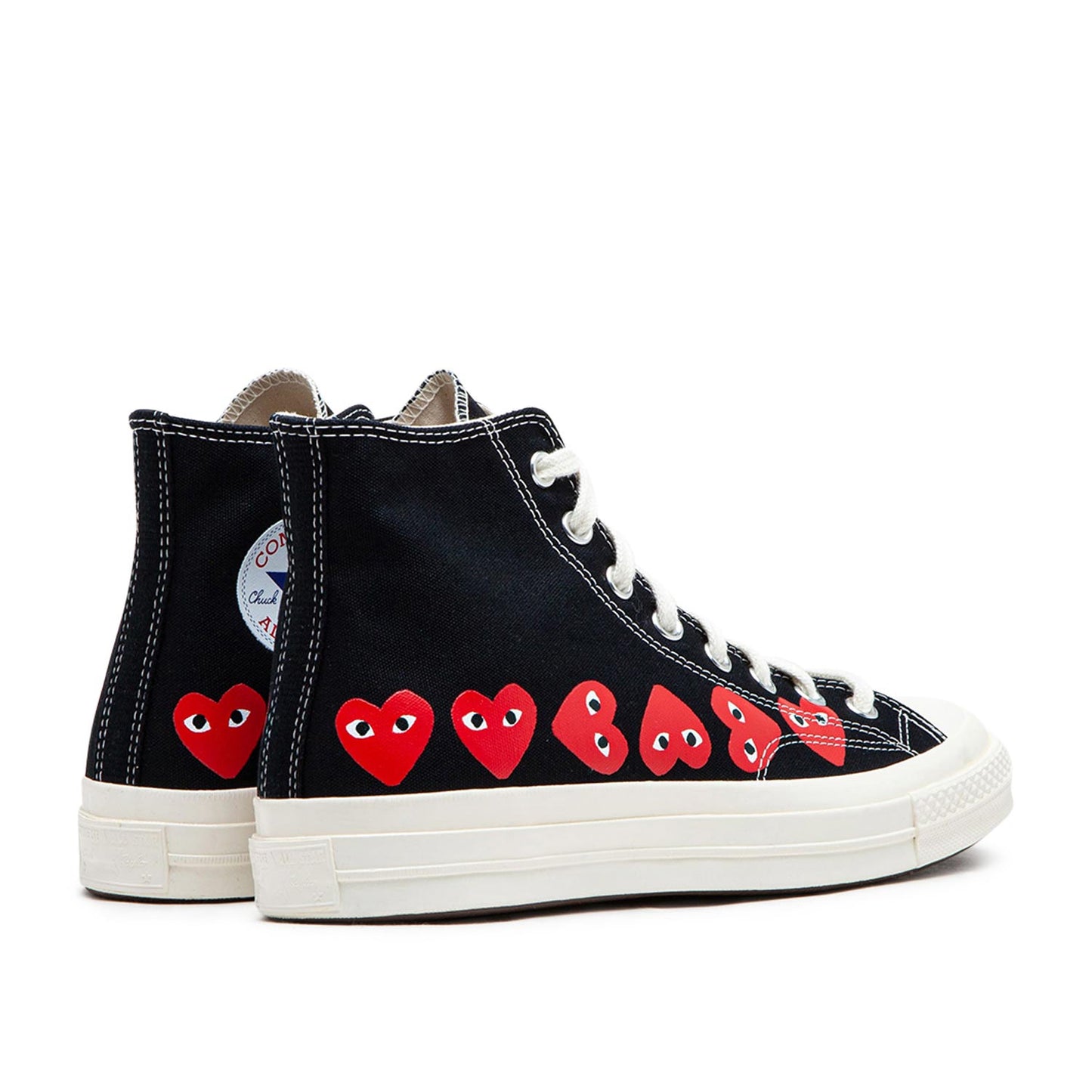comme des garçons play x converse multi heart chuck taylor all star 70 high (black) - a.plus