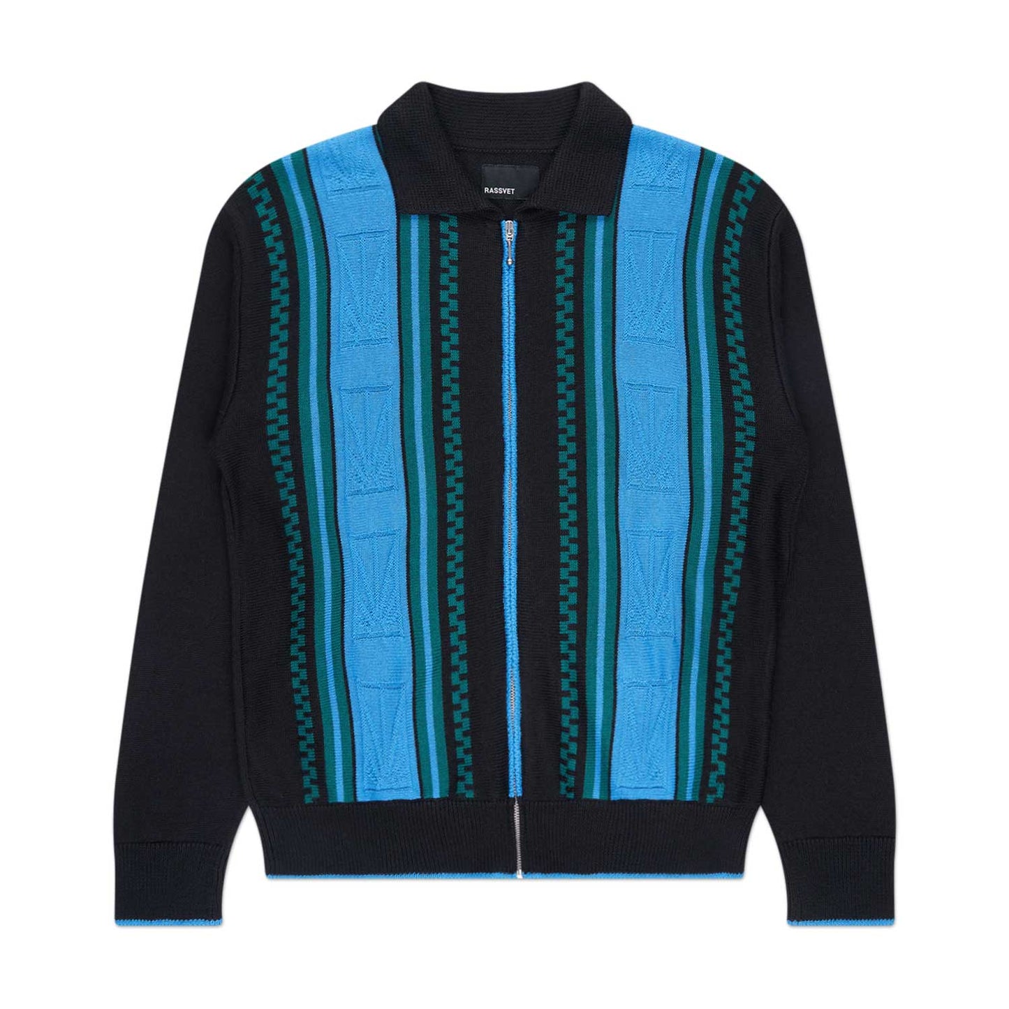 rassvet logo zip cardigan knit (multi) - a.plus