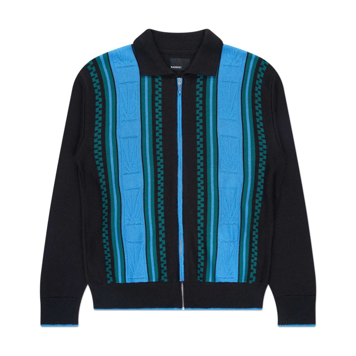 rassvet logo zip cardigan knit (multi) - a.plus