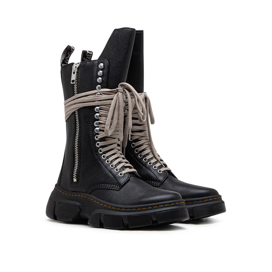 dr. martens x rick owens drkshdw 1918 calf length dmxl boot (black) - a.plus