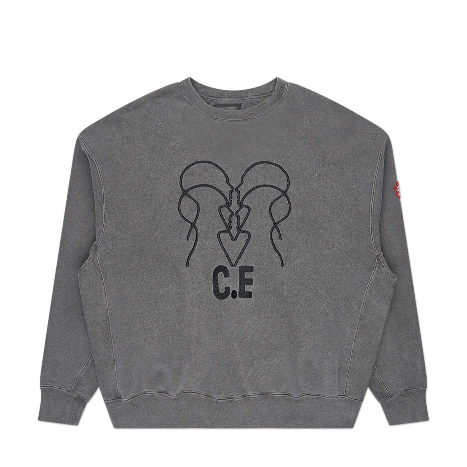 cav empt overdye wb headsx4 c.e crew neck (charcoal) - a.plus