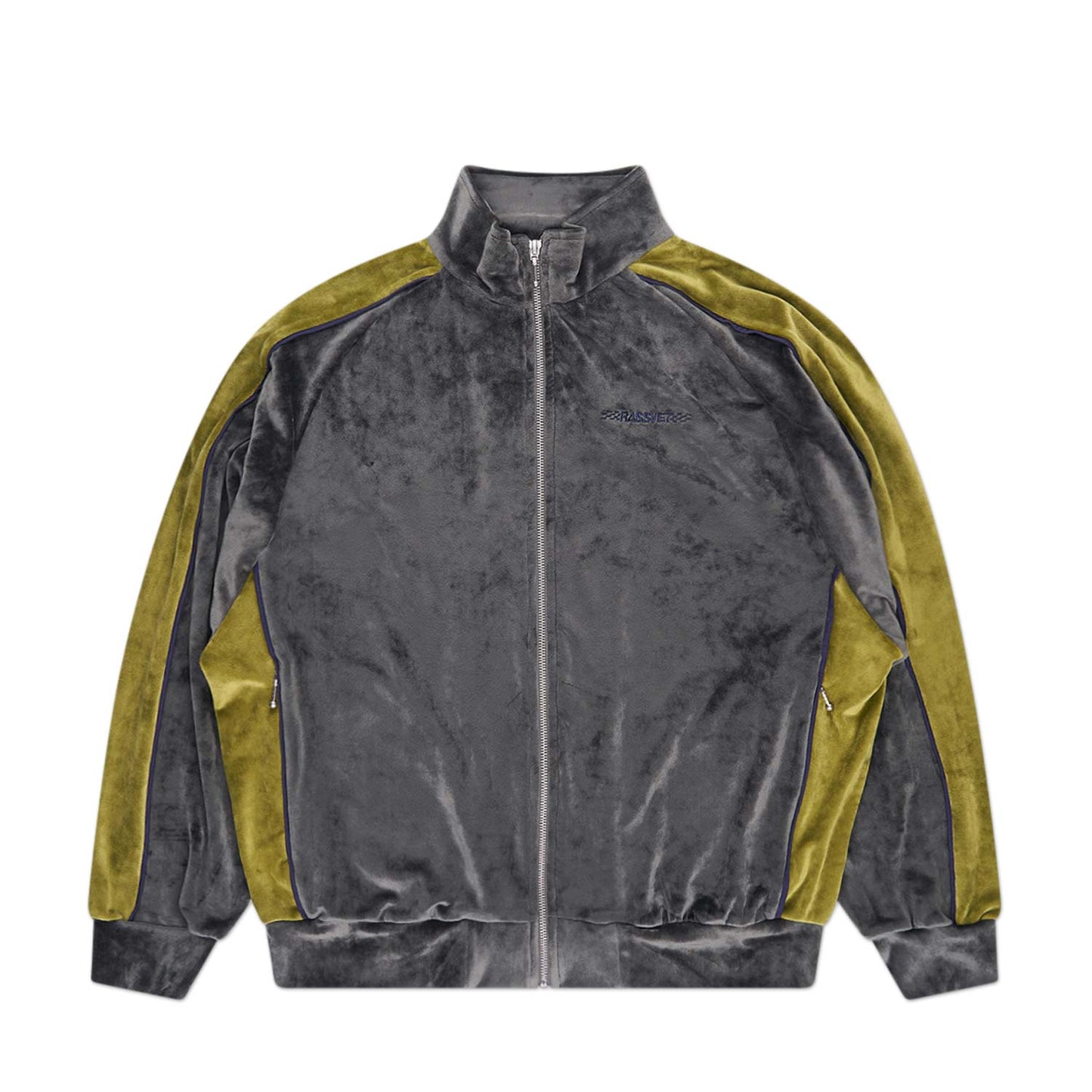 rassvet racer zip jacket (grey / green) - a.plus