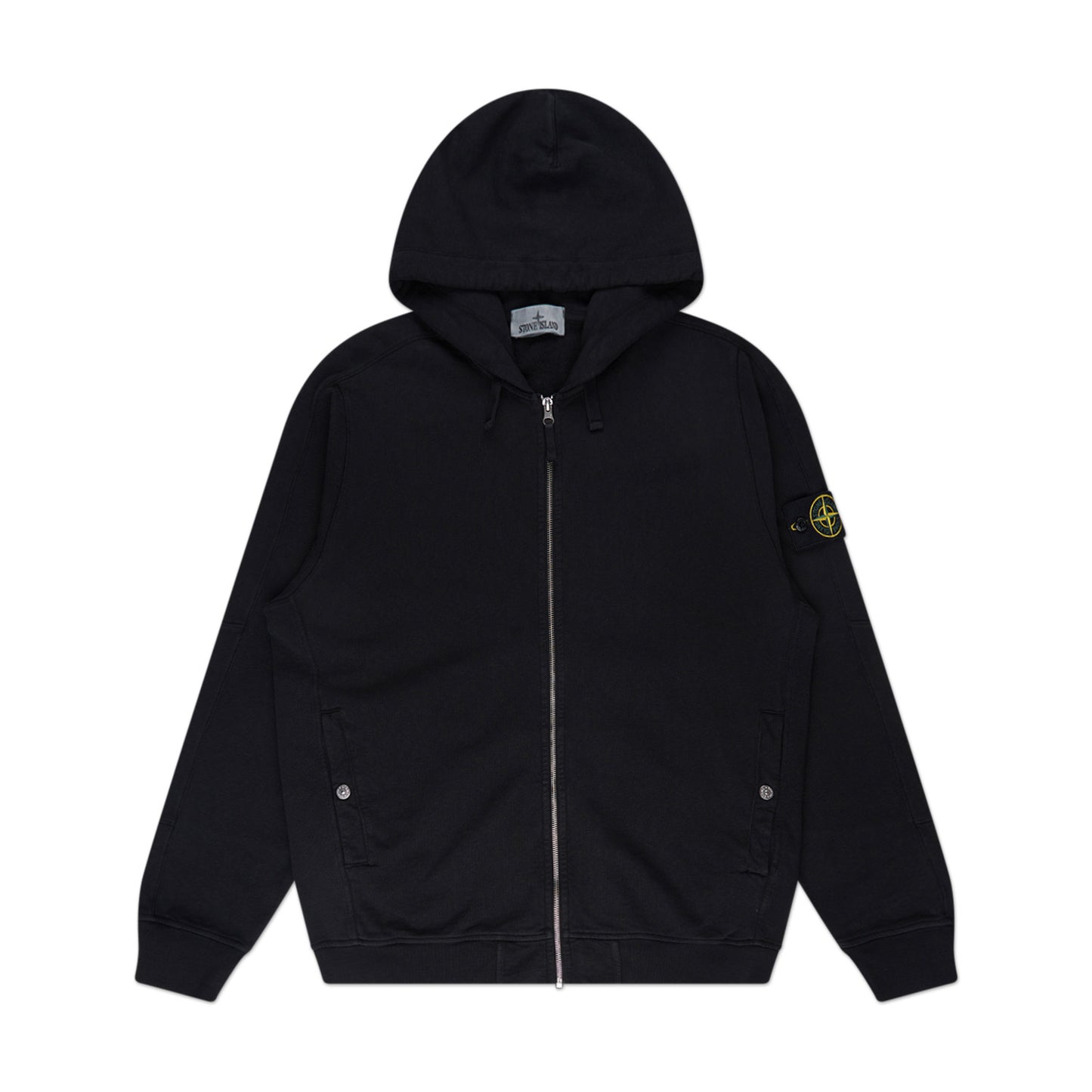 stone island 'old treatment' sweatshirt full zip (black) - a.plus