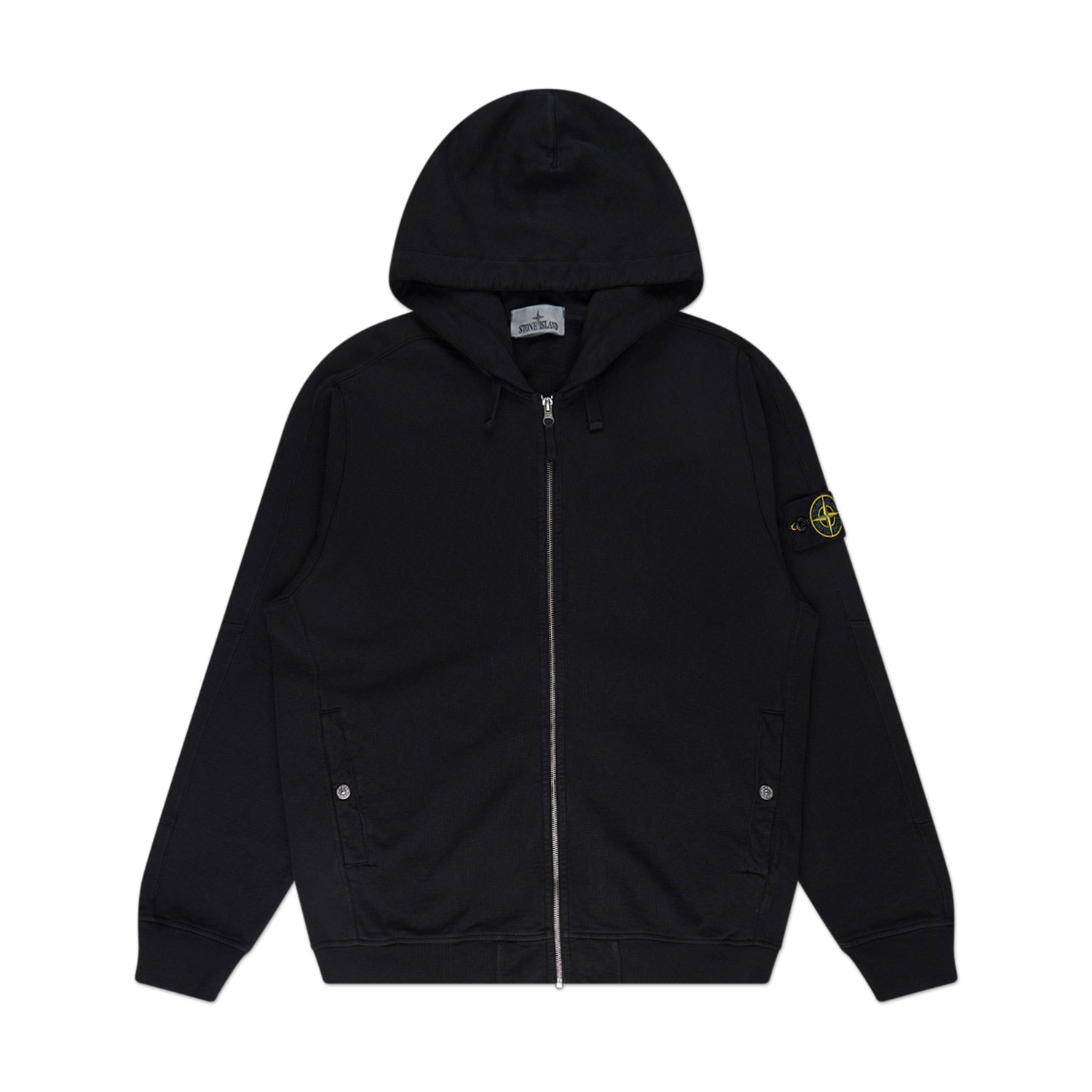 stone island 'old treatment' sweatshirt full zip (black) - a.plus