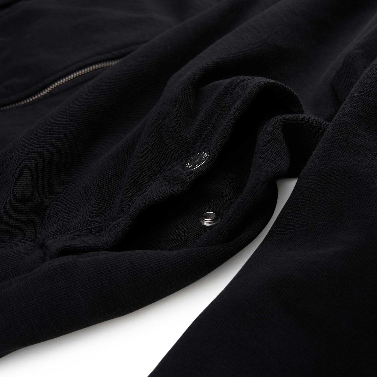 stone island 'old treatment' sweatshirt full zip (black) - a.plus