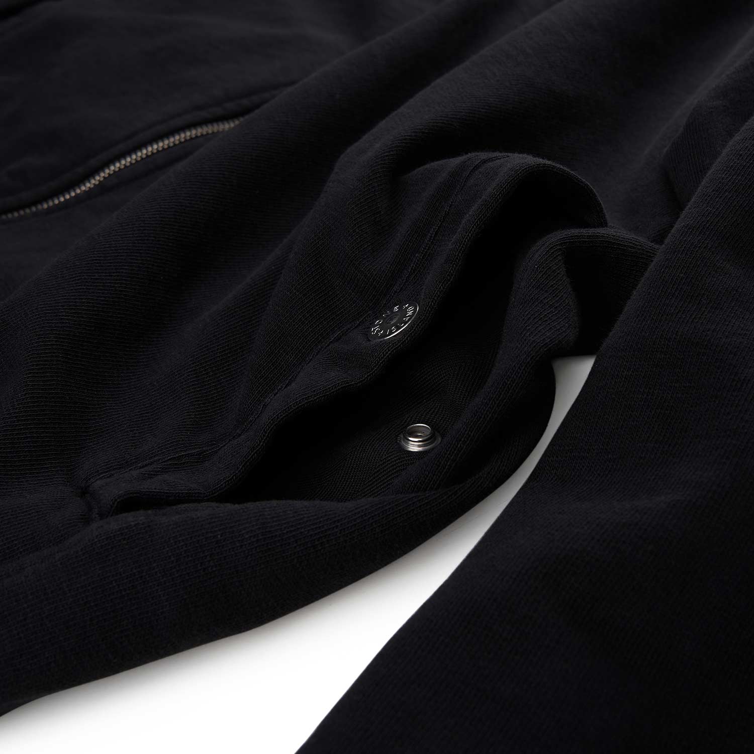 stone island 'old treatment' sweatshirt full zip (black) - a.plus