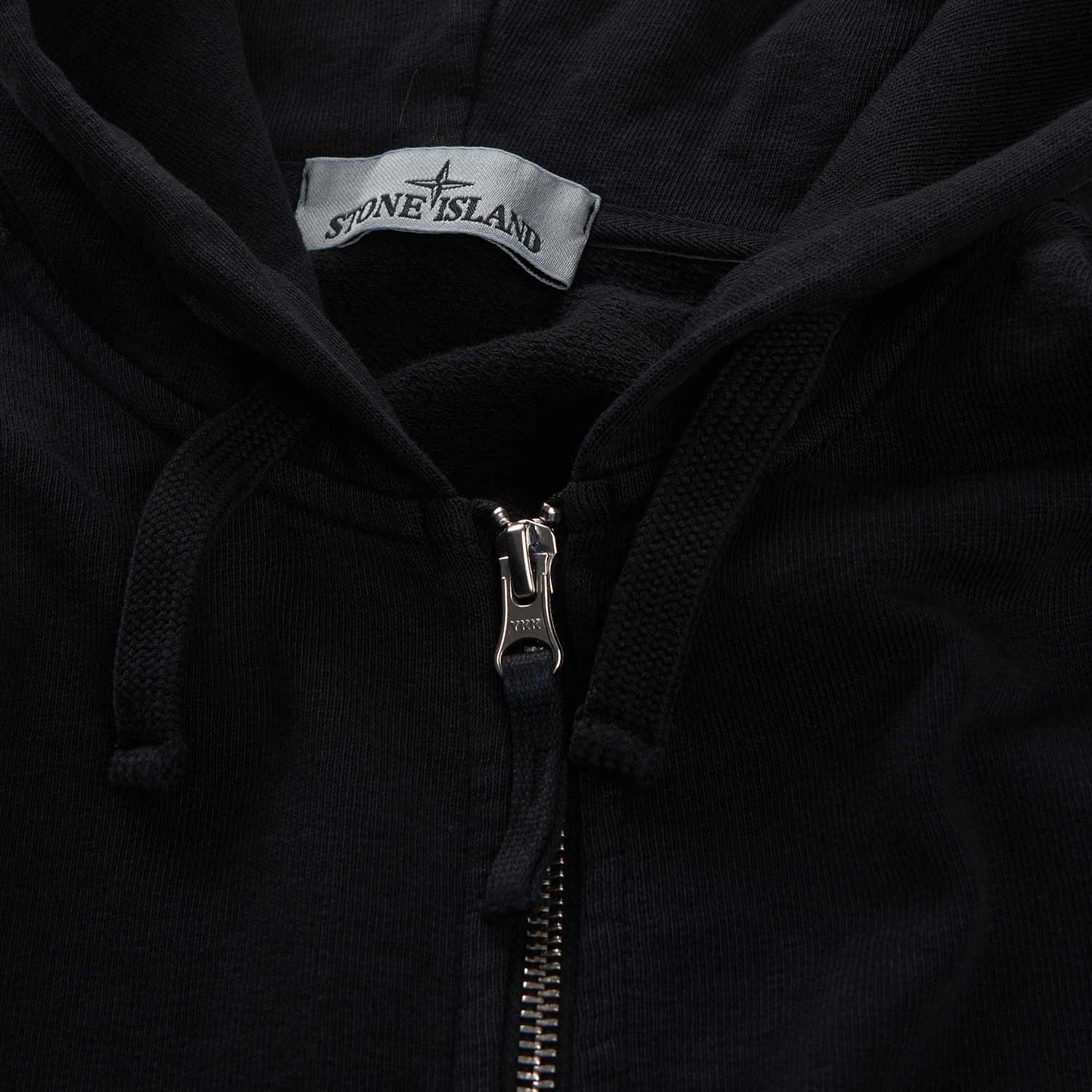 stone island 'old treatment' sweatshirt full zip (black) - a.plus
