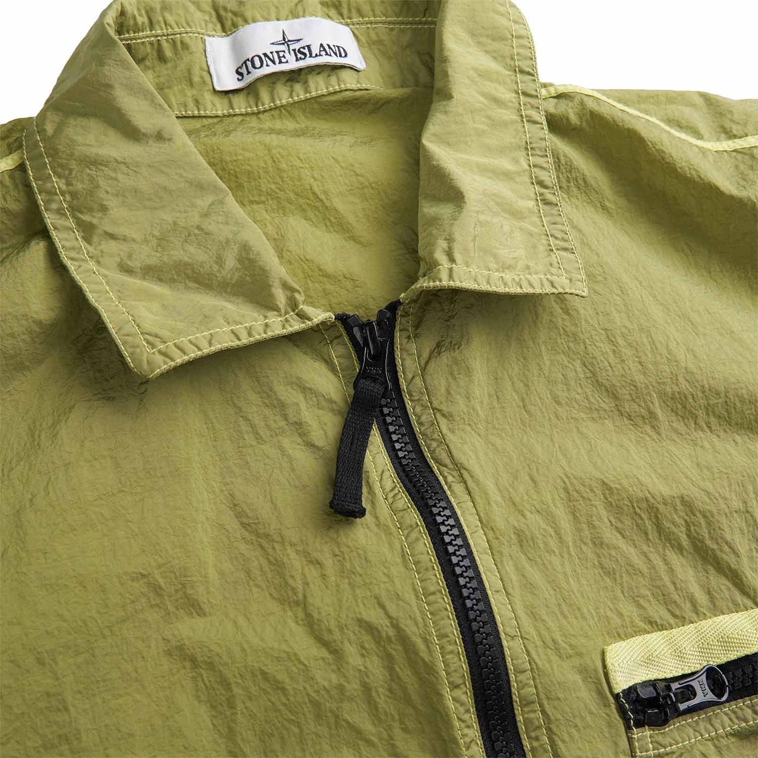 stone island econyl® overshirt (lemon) - a.plus