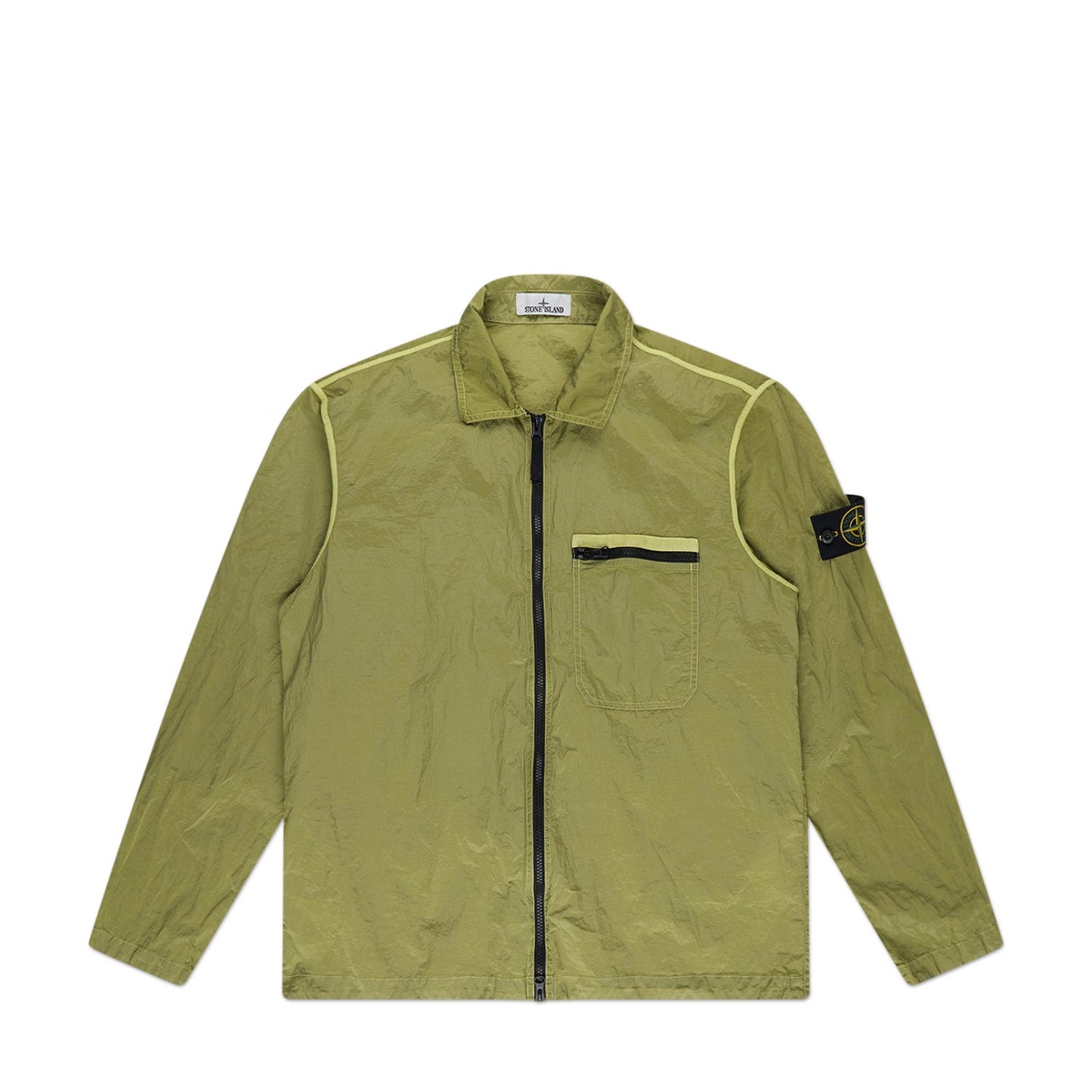 stone island econyl® overshirt (lemon) - a.plus
