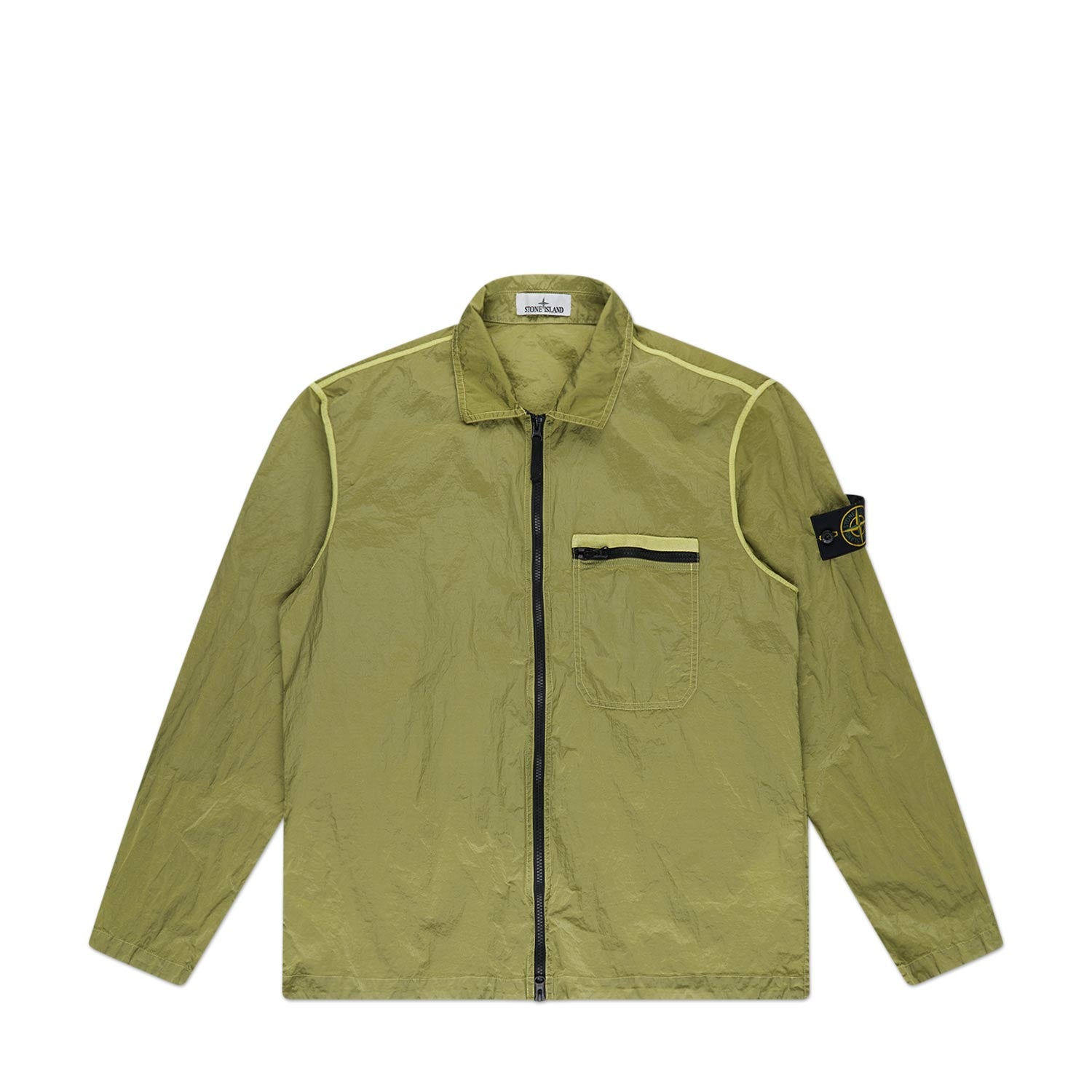 stone island econyl® overshirt (lemon) - a.plus