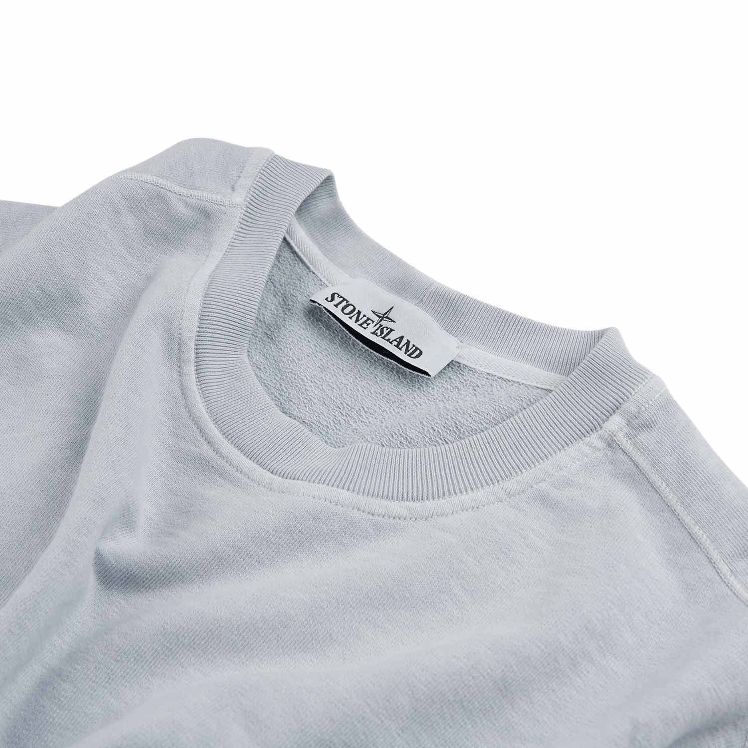 stone island 'old' treatment crewneck (sky blue) - a.plus