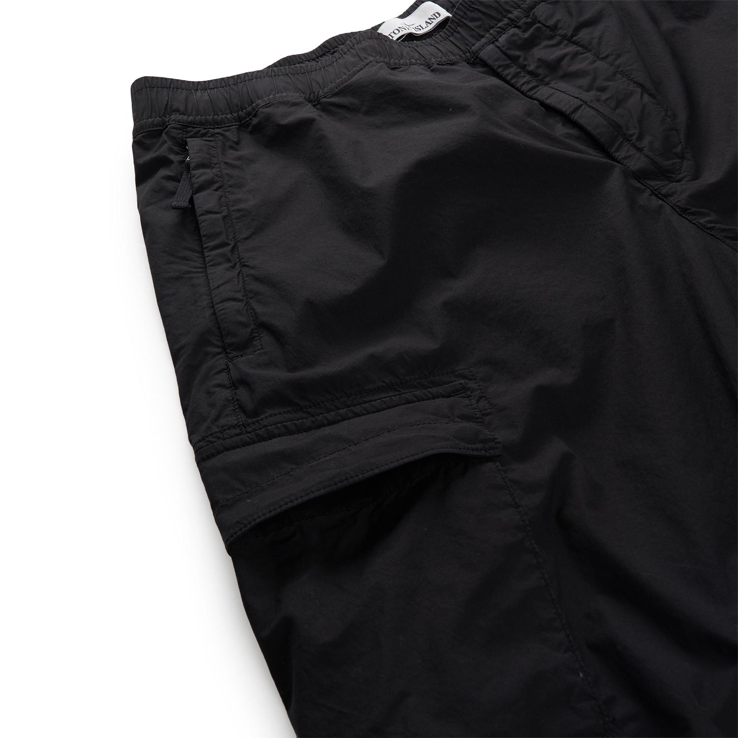 stone island regular fit cargo pants (black) - a.plus
