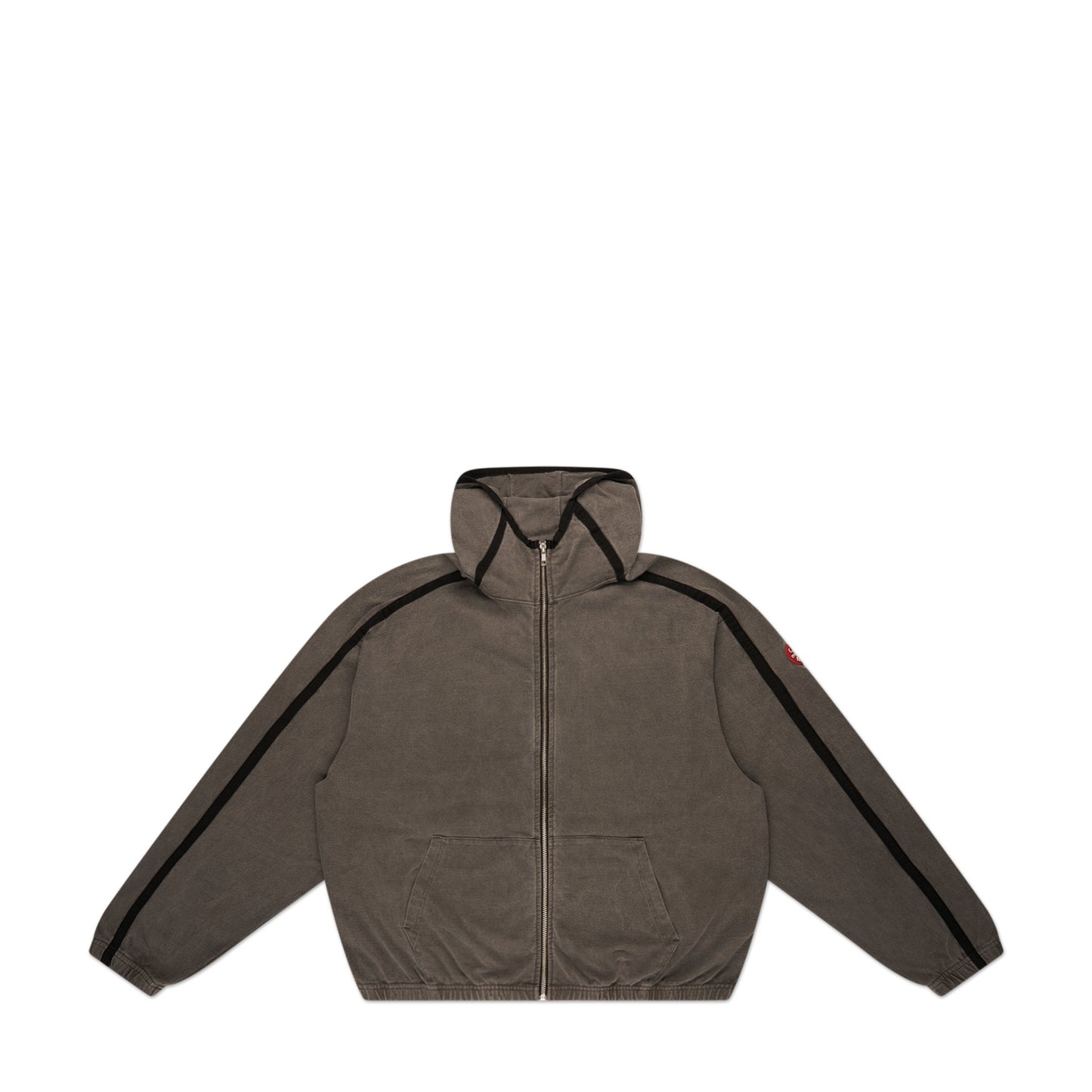 cav empt overdye taped light zip hoodie (charcoal) - a.plus
