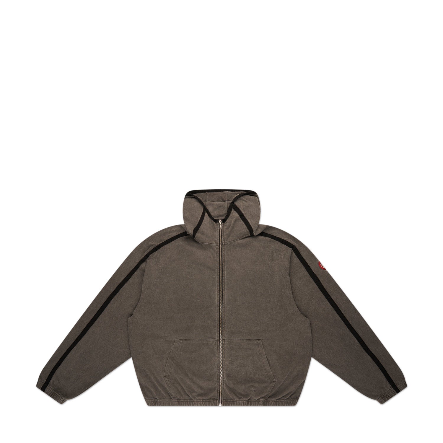 cav empt overdye taped light zip hoodie (charcoal) - a.plus