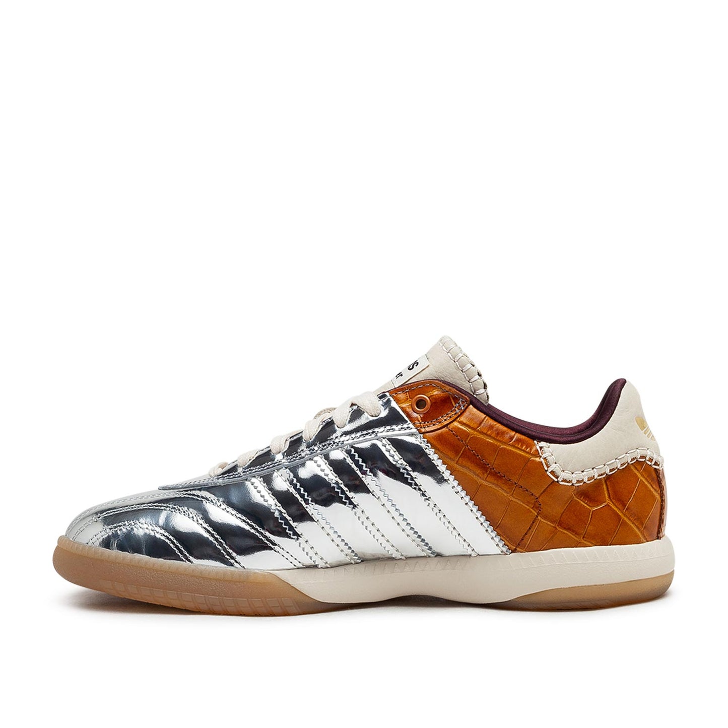 adidas x wales bonner samba (metallic silver / brown/ white) - a.plus